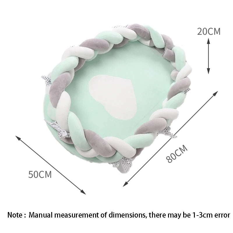 سرير الأطفال القابل للطي محمول 80*50 سم مع مرتبة قطنية، مناسب للسفر والنوم للأطفال الرضع والصغار