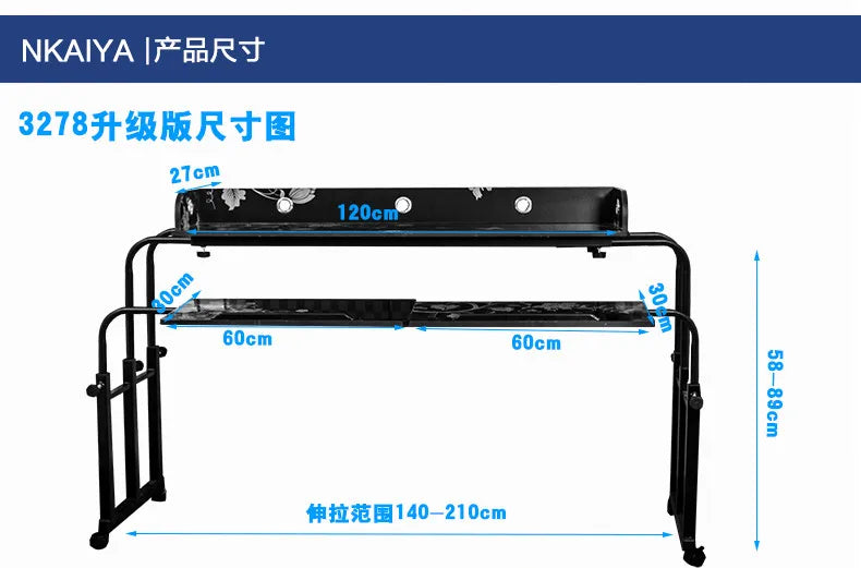 طاولة سرير متعددة الاستخدامات مع إمكانية الميل للحواسيب المحمولة