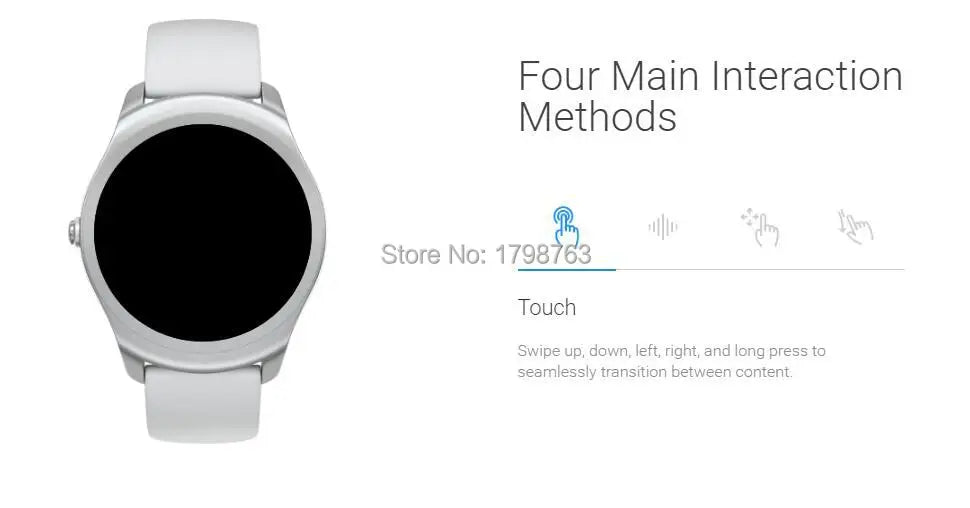 ت smartwatch تفاعلية 1.4 بوصة مع GPS، 512 ميجابايت RAM، 4 جيجابايت ROM، بطارية 300 مللي أمبير