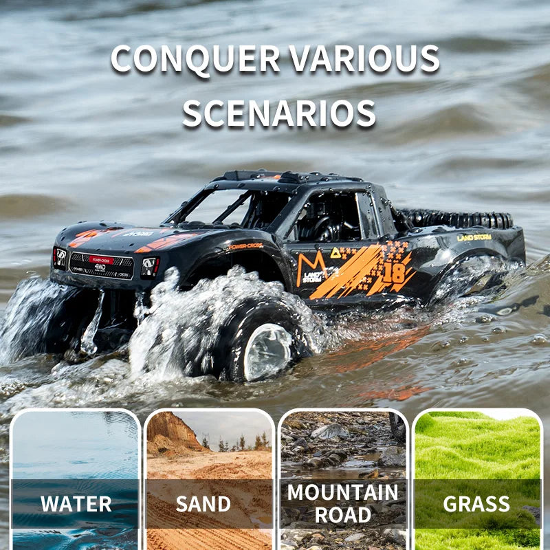 سيارة تحكم عن بعد amphibious 4WD قابلة للتسلق والقيادة على الماء والأرض، لعبة مائية للأطفال، هدية للصبية