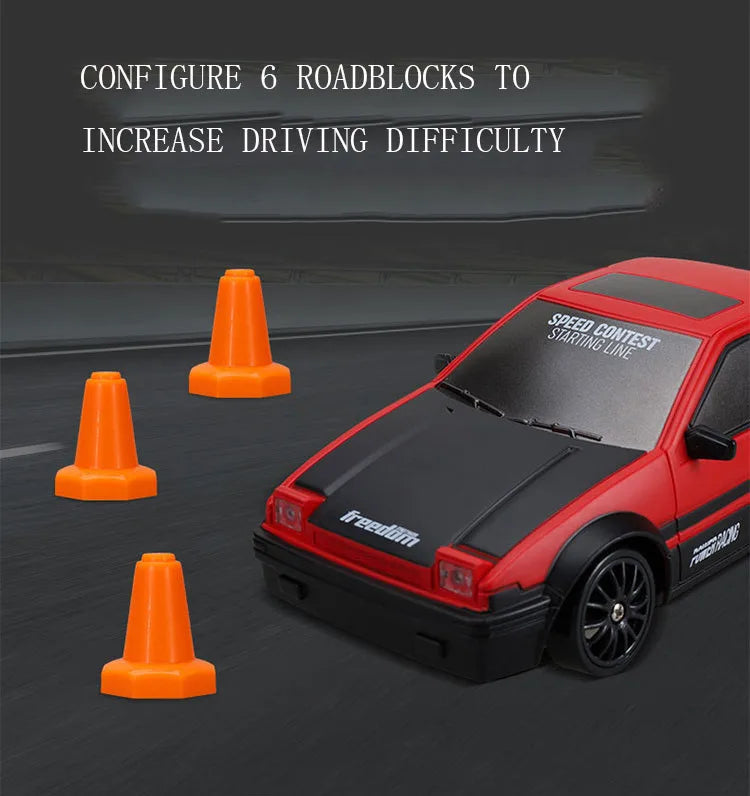 سيارة Drift RC بسرعة عالية 2.4G نموذج AE86 رباعية الدفع للأطفال هدية عيد الميلاد