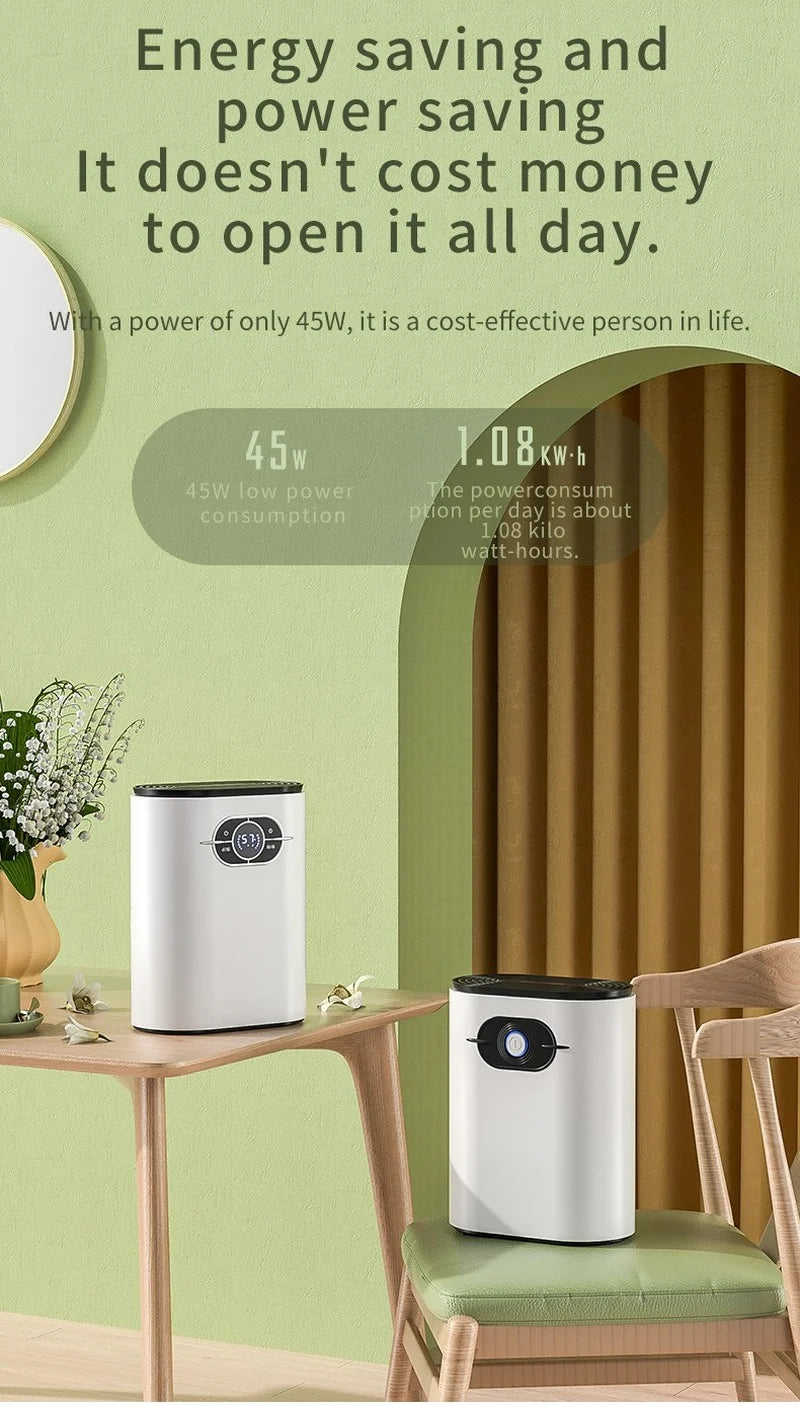 مجفف هواء كهربائي سعة 1.2 لتر مع إزالة الرطوبة وتنقية الهواء Quiet Home Air Dryer