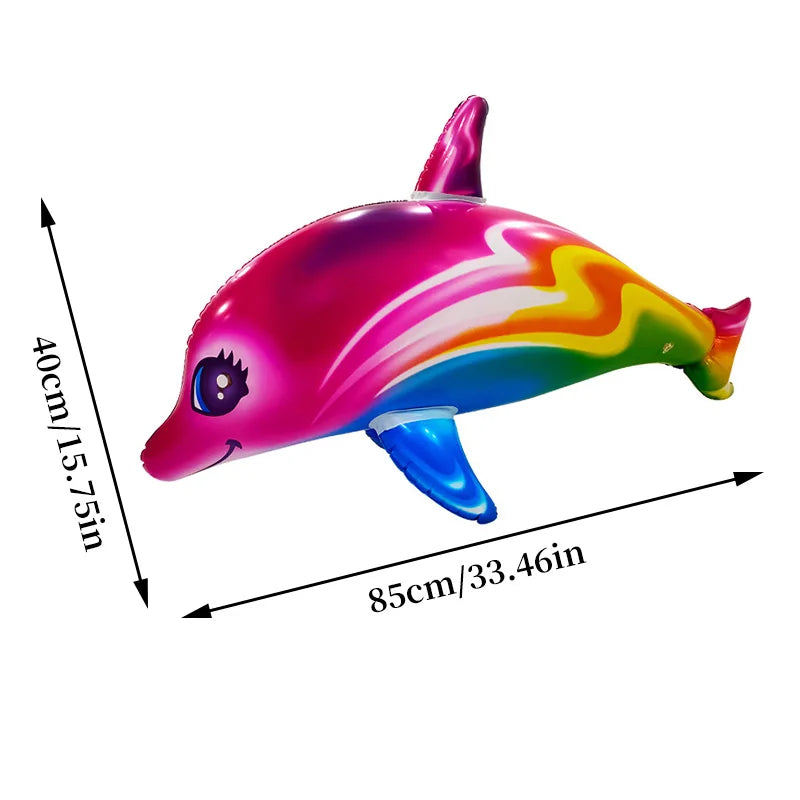 دولفين قابل للنفخ بطول 85 سم ملون للعب في بركة البحر - لعبة سباحة للأطفال في الماء