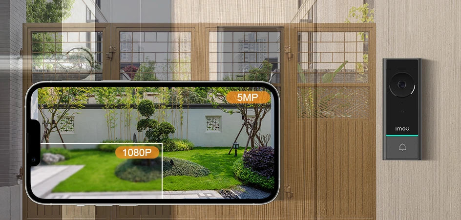 جرس باب ذكي IMOU مقاوم للماء مع بطارية قابلة لإعادة الشحن ودعم Alexa للحماية الأمنية المنزلية