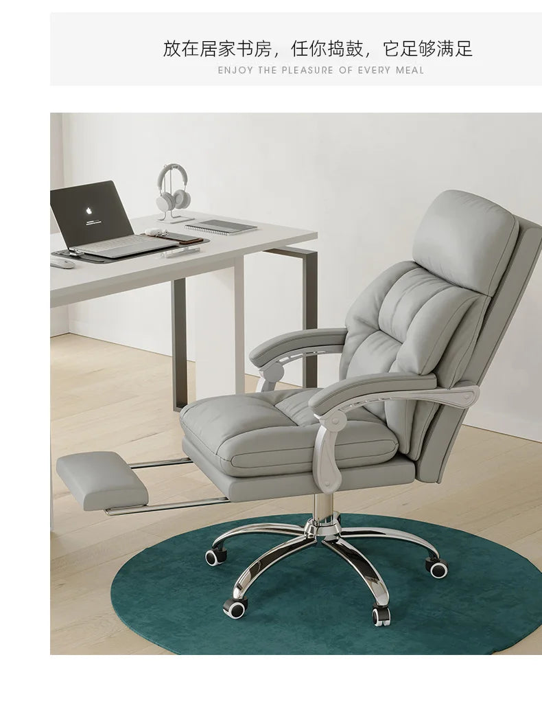 كرسي مكتب دوار مريح مع دعم مسند الذراعين، كرسي ألعاب قابل للتعديل Ergonomic Fauteuil De Bureau للأثاث المنزلي