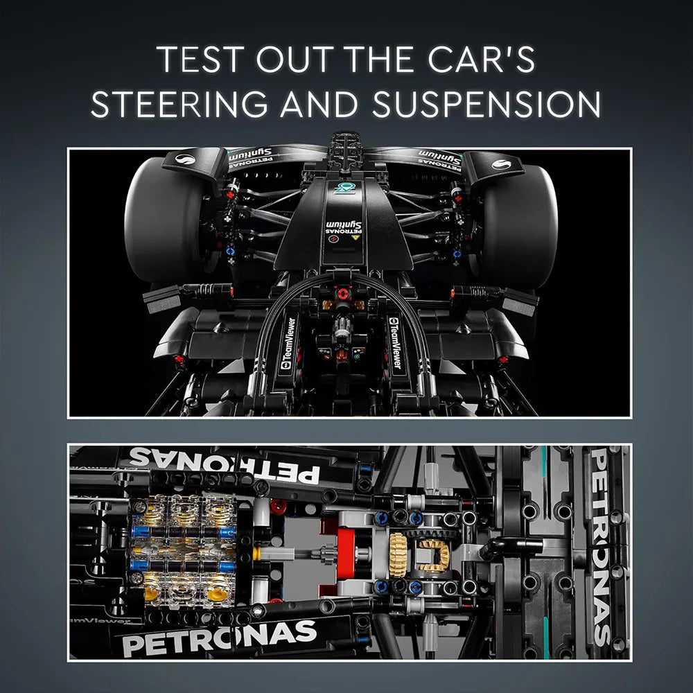 سيارة السباق التقنية F1 W14 E للأداء - مجموعة بناء 42171، نموذج سيارة مصغر من الطوب، هدية عيد ميلاد للبالغين، 1642 قطعة