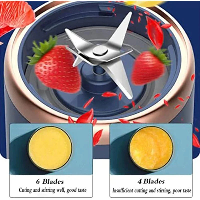 خلاط عصير محمول جديد مع كوبين، قابل للشحن عبر USB، خلاط عصائر صغير، جهاز خلط سموذي بحجم شخصي
