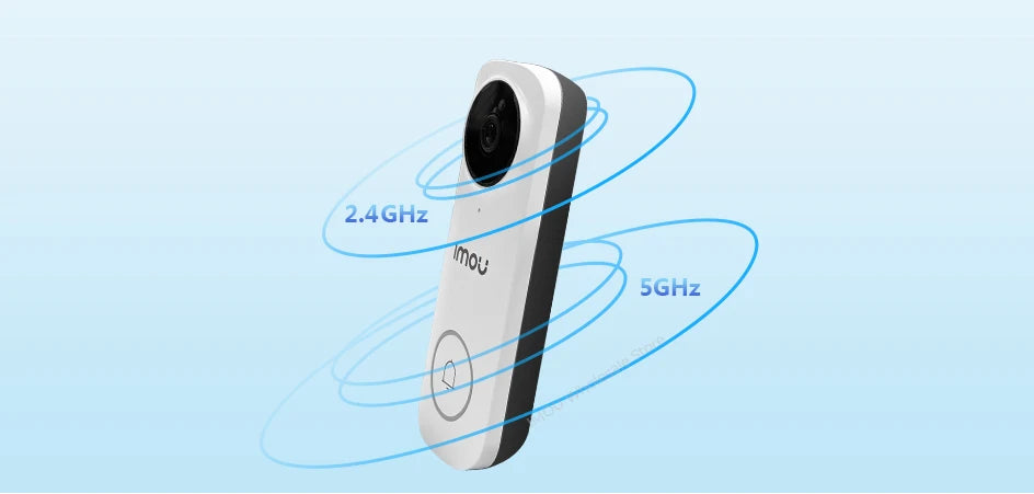 جرس باب IMOU لاسلكي مع فيديو WiFi بدقة 5MP وصوت ثنائي الاتجاه ورؤية ليلية مع حماية IP65 من الطقس