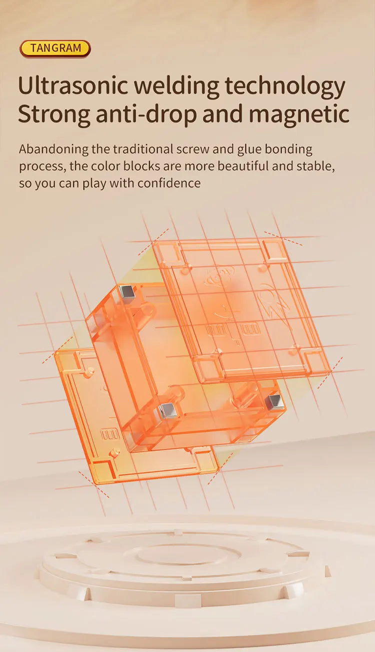 لعبة بازل تانغرام مغناطيسية ثلاثية الأبعاد للأطفال - مكعبات أشكال ملونة لتطوير الذكاء والمنطق