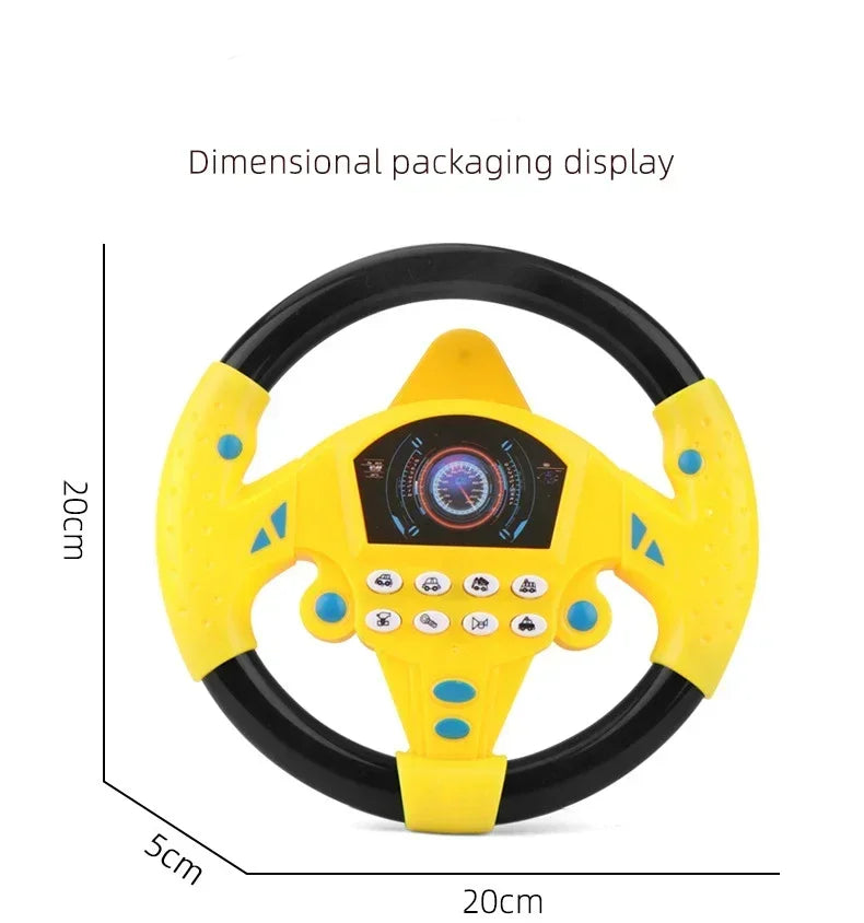 عجلة قيادة محاكاة كهربائية للأطفال مع أضواء وأصوات، لعبة تعليمية للهدايا للأطفال بعمر 3 سنوات وما فوق