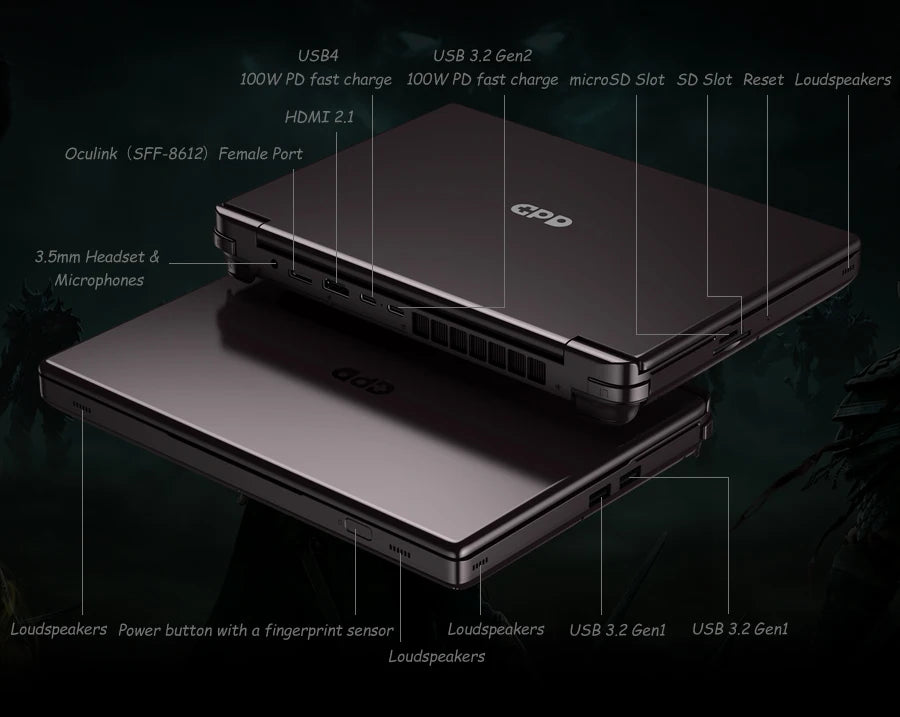 جهاز كمبيوتر محمول للألعاب GPD WIN Max 2 2024 بمعالج AMD Ryzen، ذاكرة RAM 32 جيجابايت، وسعة تخزين SSD تصل إلى 2 تيرابايت