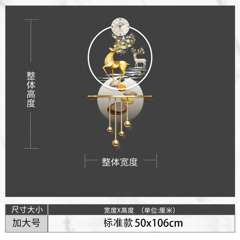 ساعة حائط فنية فاخرة بتصميم مبتكر للصالات والمنازل، هدية زخرفية مثالية للدخول الصيني