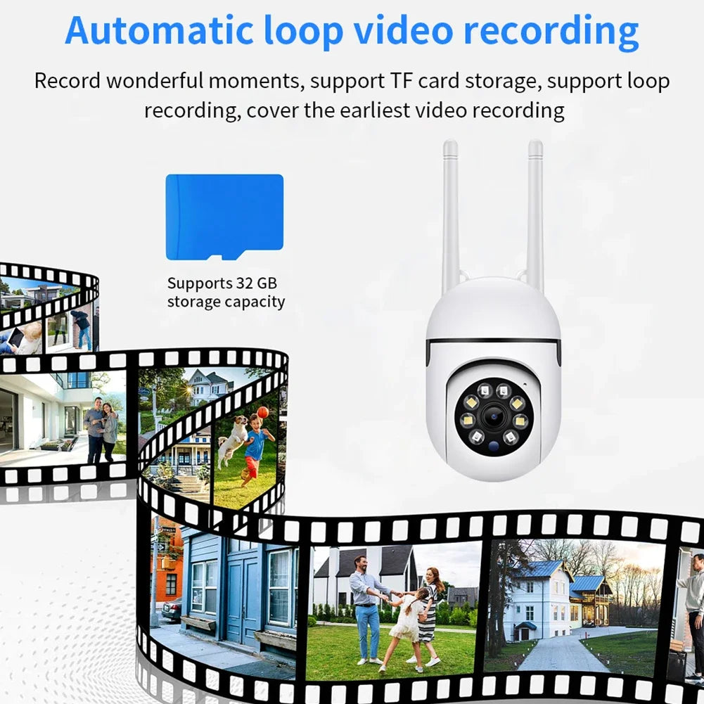 كاميرا مراقبة أمنية واي فاي بتقنية 2.4G مع الرؤية الليلية بدقة 2MP و1080P HD مع صوت ثنائي الاتجاه، مجموعة كاميرا دوارة بزاوية 360 درجة للاستخدام الداخلي