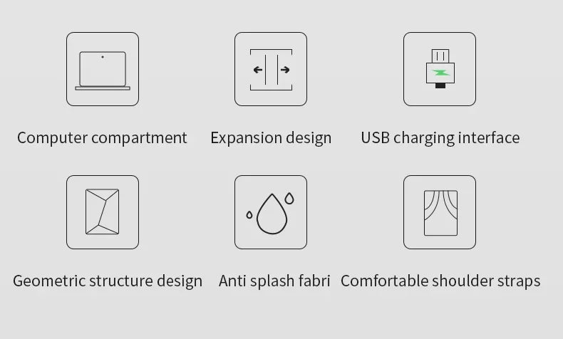 حقائب ظهر سفر للرجال مع توسعة 15.6 بوصة ضد السرقة مع إمكانية شحن USB ومقاومة للماء