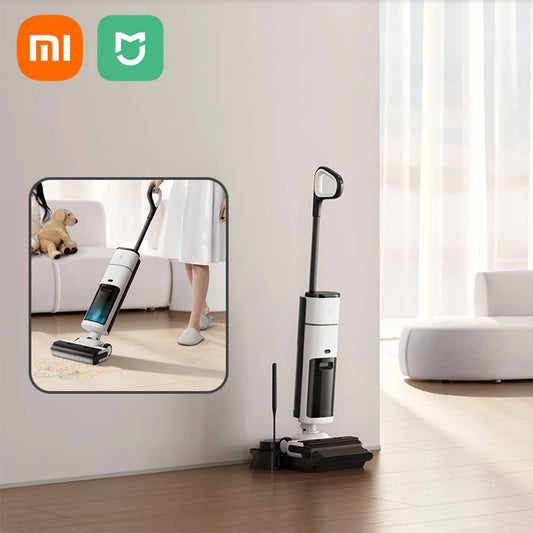 مكنسةXIAOMI MIJIA الكهربائية اللاسلكية لتنظيف الأرضيات 2 - جهاز مخصص للمسح والتنظيف الذاتي مع تقنية الجر المنزلي