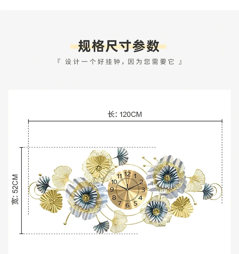 ساعات حائط فاخرة بتصميم ثلاثي الأبعاد آلية حديثة صامتة من المعدن، فنون ديكور حائط عصرية