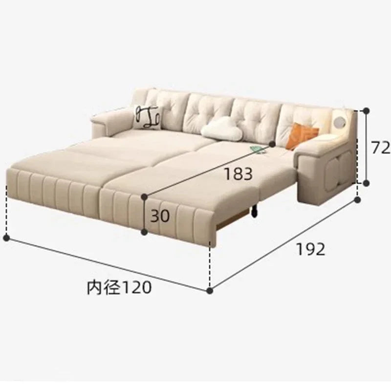 أريكة سرير قابلة للطي متعددة الوظائف بتصميم عصري أنيق لغرفة المعيشة