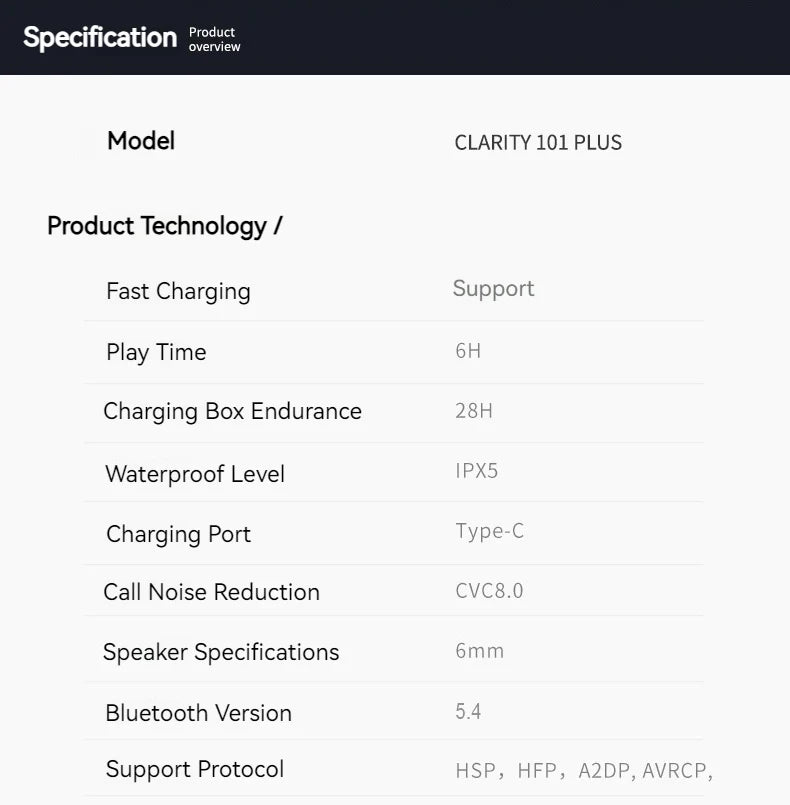 سماعات أذن لاسلكية Monster Clarity 101 Plus TWS مع مكالمات واضحة HD وتقنية Bluetooth 5.4 ومعدل مقاومة الماء IPX5 للرياضة مع ميكروفون