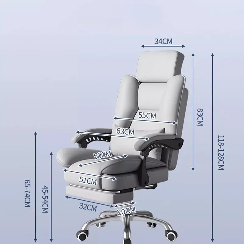 كرسي ألعاب مريح بتصميم Ergonomic مع مسند ذراعين من رغوة الذاكرة، دوار، فخم وعصري لمكتبك