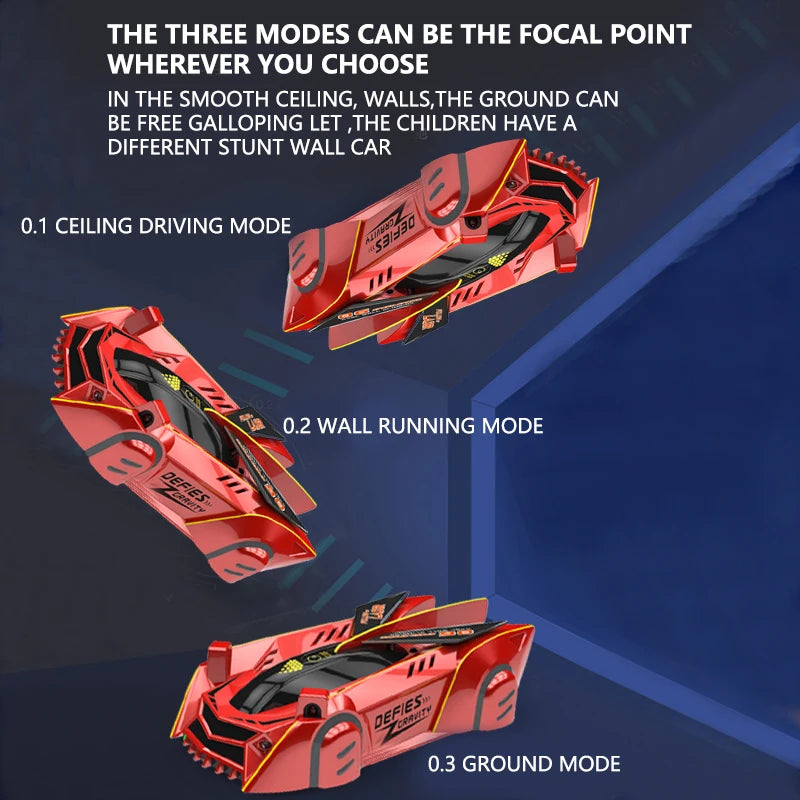 سيارة تحكم عن بُعد تتسلق الجدران والسقف مع تتبع ليزر بالأشعة تحت الحمراء - ألعاب سيارات للأطفال هدايا للأولاد