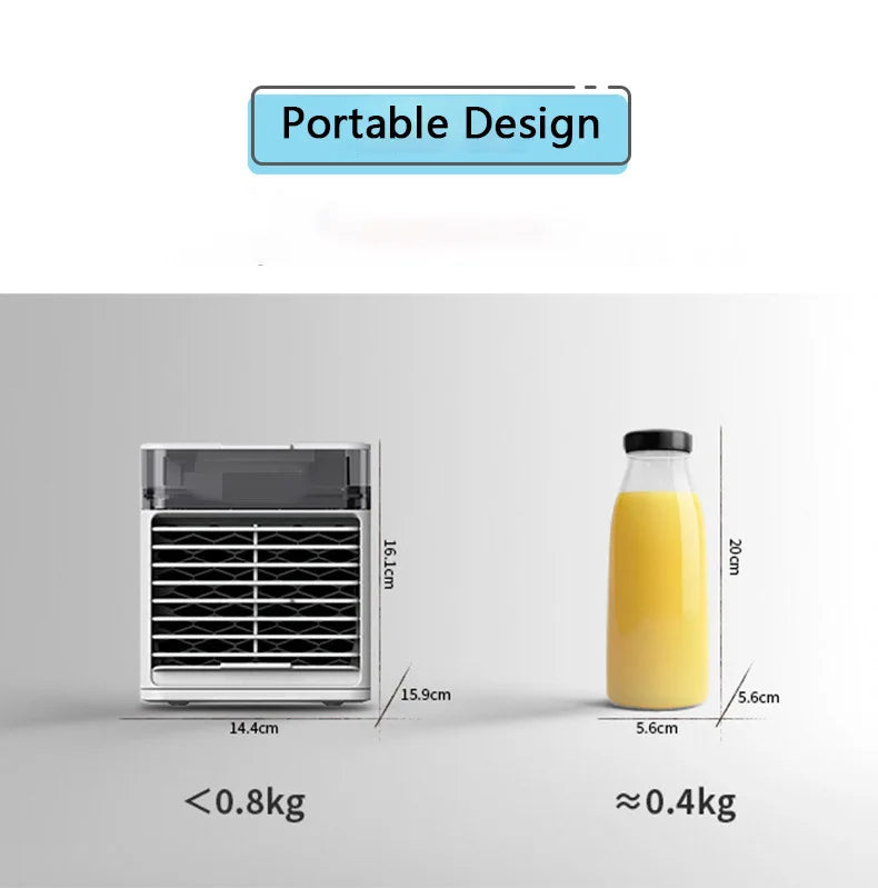 مكيف هواء محمول جديد 2024 مع مصباح جرثومي فوق بنفسجي ومروحة تبريد صغيرة تعمل عبر USB