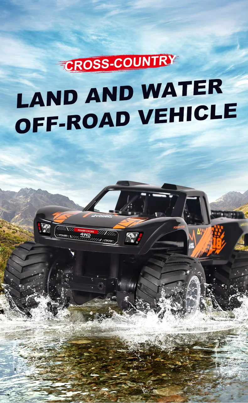 سيارة تحكم عن بعد amphibious 4WD قابلة للتسلق والقيادة على الماء والأرض، لعبة مائية للأطفال، هدية للصبية