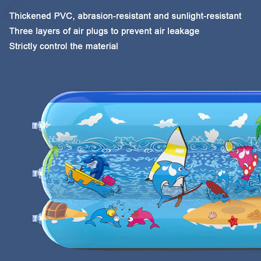 حمام سباحة قابل للنفخ عائلي كبير 120 سم على شكل مستطيل مع إطار للأطفال في الصيف للعب في الهواء الطلق