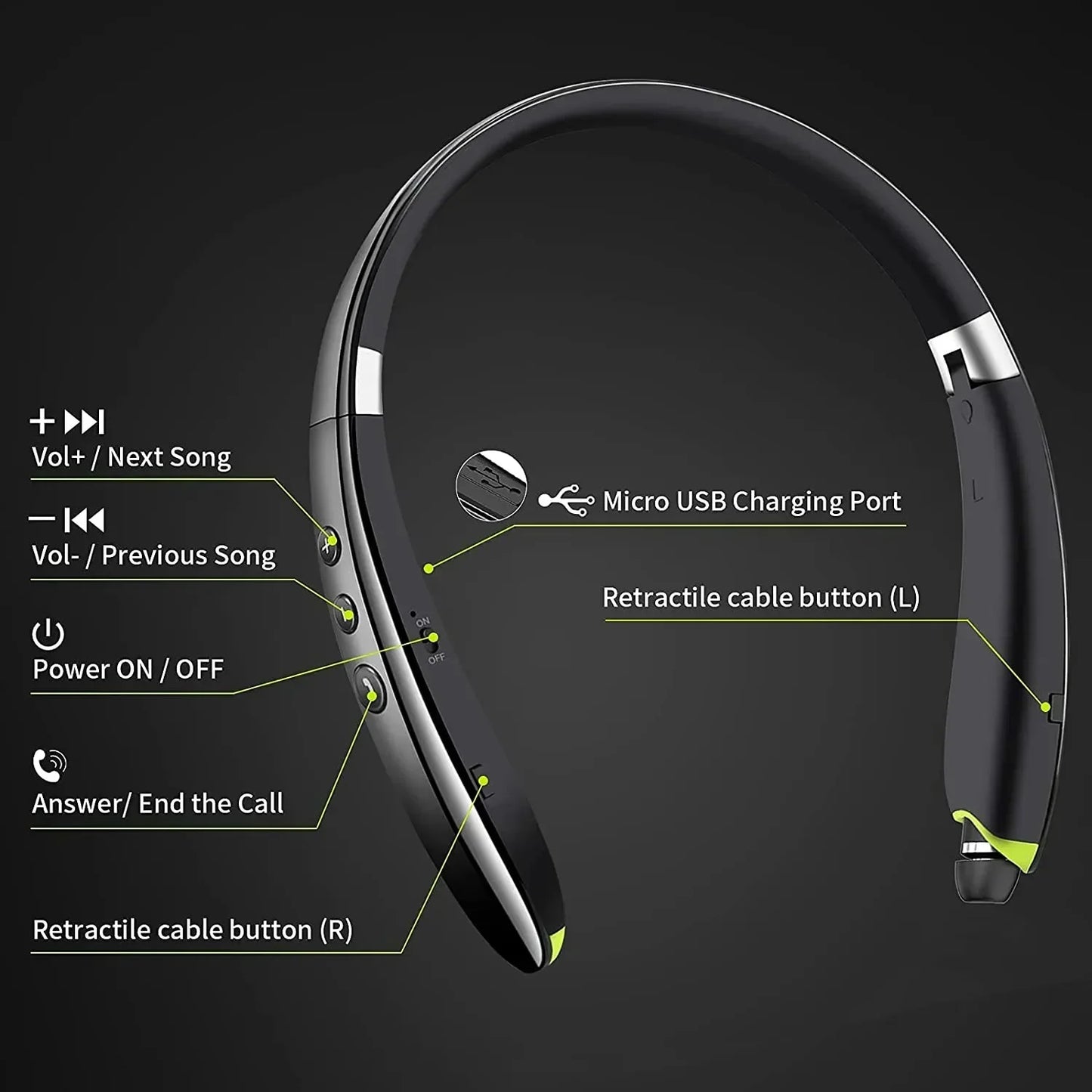 سماعة Xiaomi Neckband SX-991 اللاسلكية بتقنية بلوتوث قابلة للطي مع خاصية إلغاء الضوضاء وصوت ستيريو عالي الجودة