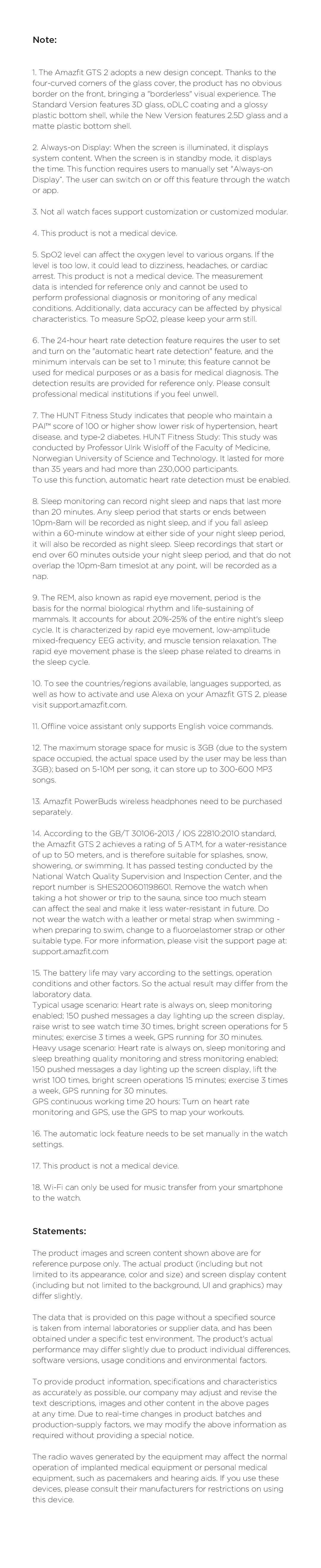 ساعة ذكية أمازفيت GTS 2 معاد تجديدها مقاومة للماء 5ATM بشاشة AMOLED وعمر بطارية طويل متوافقة مع هواتف iOS وأندرويد