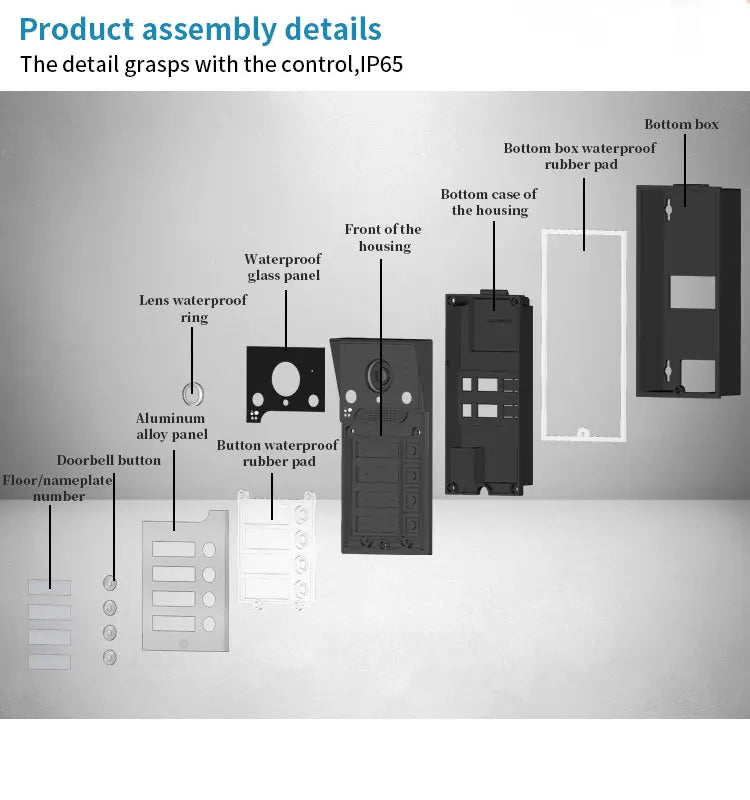 جهاز الاتصال الداخلي مع شاشة IPS بحجم 7 بوصات وتحكم عن بعد عبر Wi-Fi ونظام أمان منزلي مع جرس باب بصري بزاوية 120 درجة XSL-V7022B