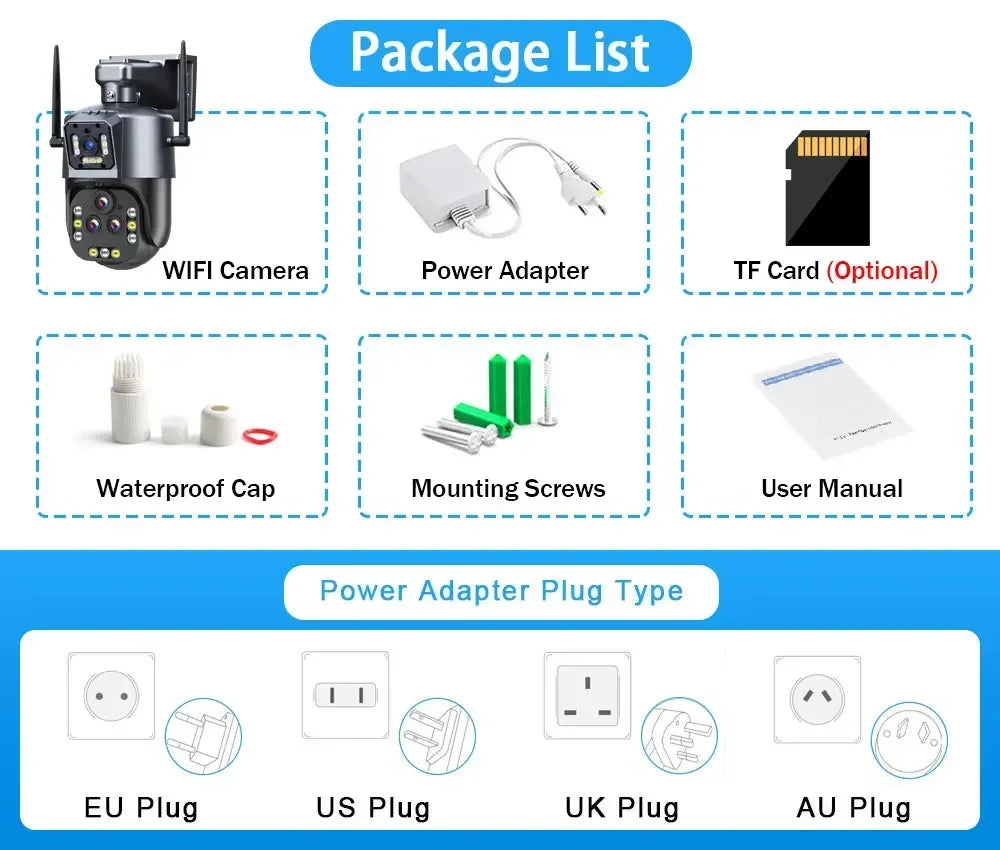 كاميرا مراقبة 8K واي فاي PTZ IP بدقة 16MP مع 20X Zoom تتبع ذكي للفيديو - كاميرا CCTV IPC360 منزلية