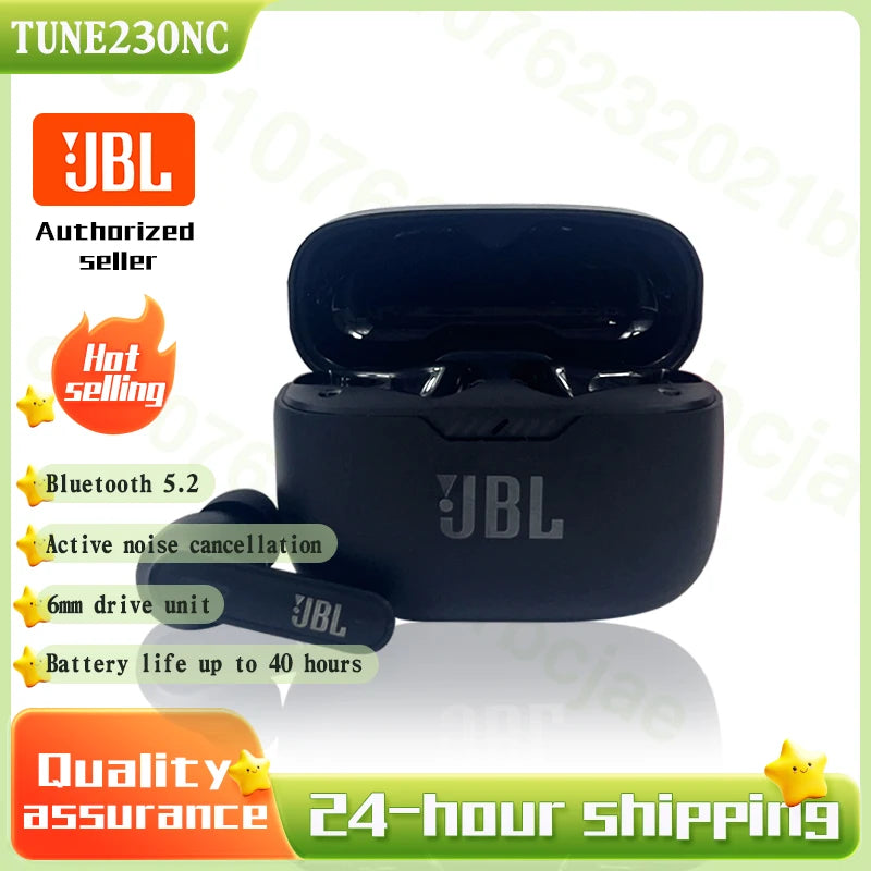 سماعة رأس JBL Tune 230nc TWS اللاسلكية مع ميكروفون، صوت ستيريو، مقاومة للماء، مصممة للرياضة