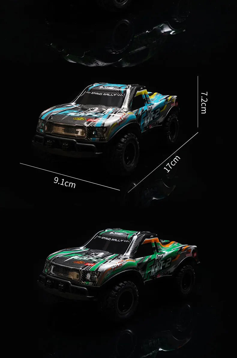 سيارة تحكم عن بعد 1/24 للأطفال مع إضاءة سيارة انزلاقية شاحنة طرق وعرة برسومات هدية للأطفال