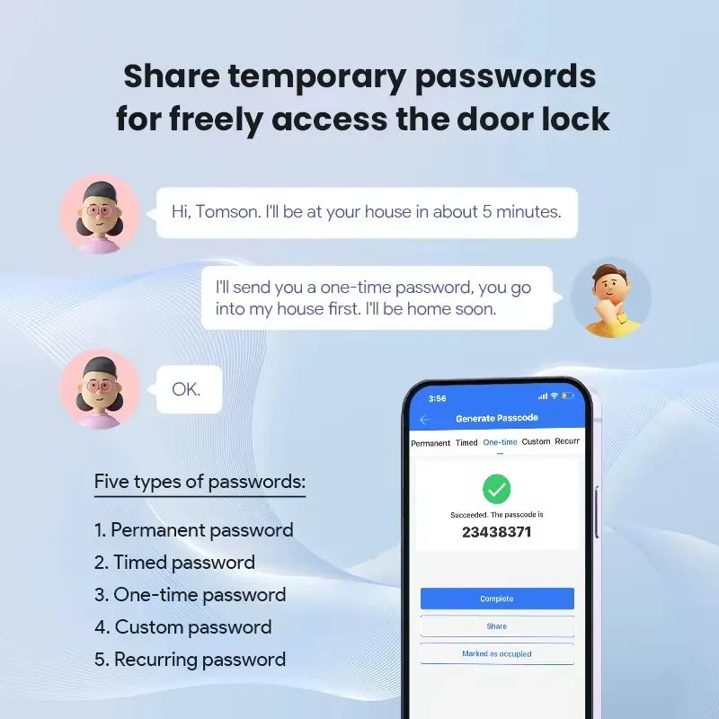 قفل ذكي منزلق مقاوم للماء مع بصمة الأصبع وكلمة مرور من TTLock للباب الزجاجي المصنوع من الألمنيوم