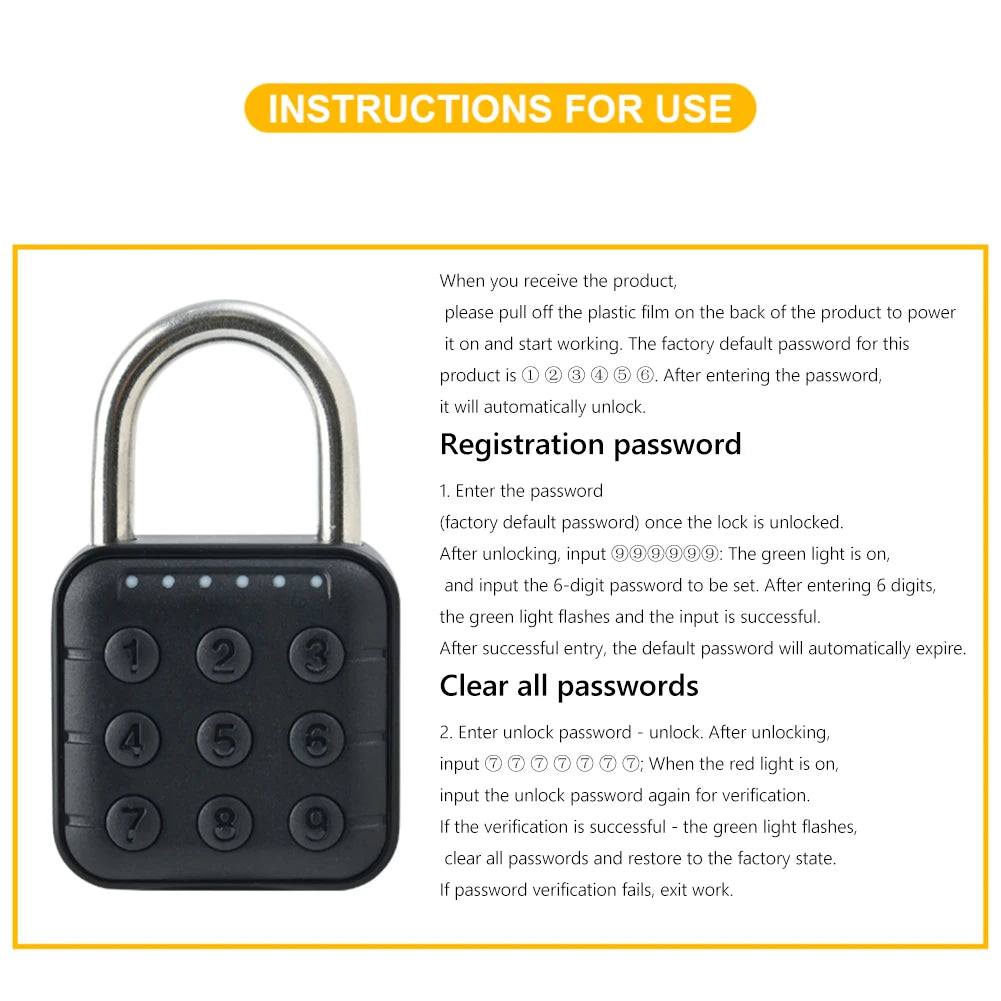 قفل باب ذكي بمفتاح بصمة بيومترية بدون مفتاح محمول مضاد للسرقة قابل للشحن عبر USB لقفل الأمتعة والخزائن