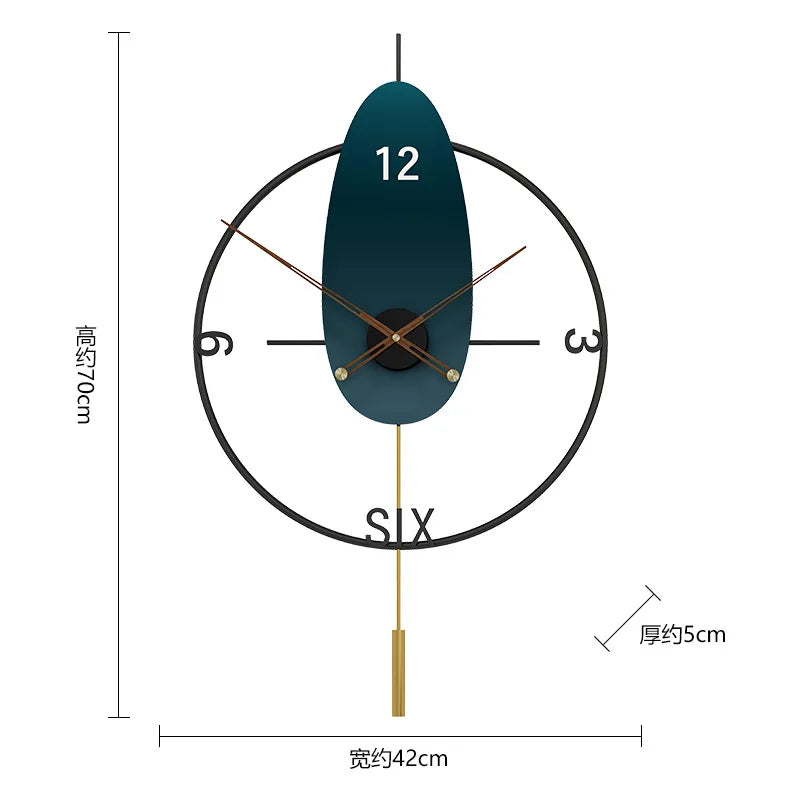 ساعة حائط معدنية مبتكرة لتزيين غرفة المعيشة وبساطة التصميم في غرفة النوم